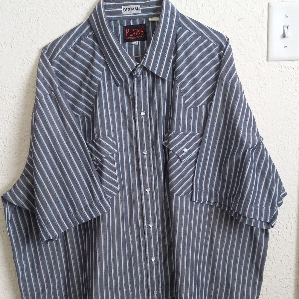 Plains Western Wear Big MAN Short Sleeve Pearl Snap Shirt